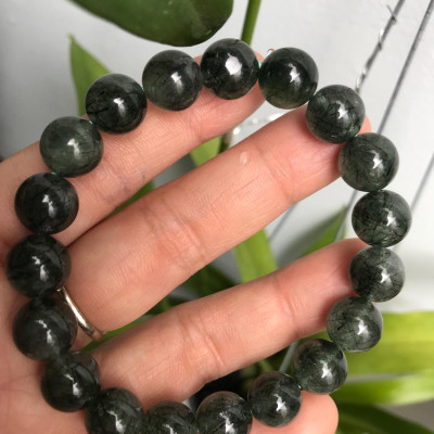 VÒNG THẠCH ANH TÓC XANH TỰ NHIÊN 10ly5 NỮ MỆNH MỘC MỆNH HOẢ 