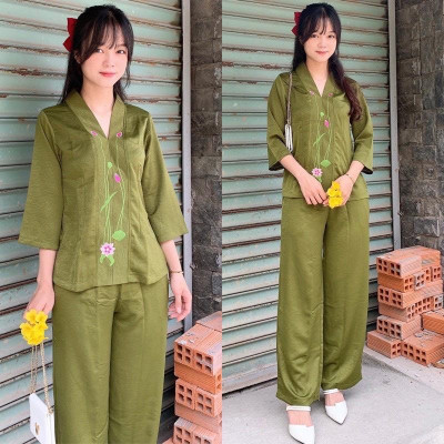 ĐỒ LAM ĐI CHÙA Bà Lai Lụa Pháp Cao Cấp