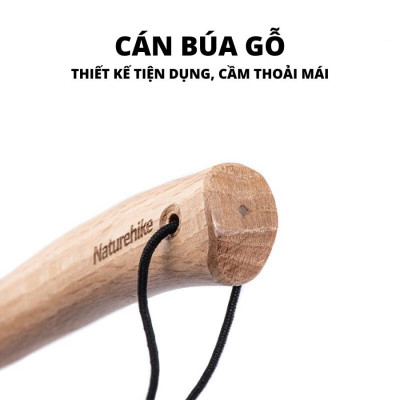 Đồ cắm trại búa thép đóng cọc lều Naturehike campoutvn NH20PJ083 du lịch dã ngoại đẹp sang glamping đúc nguyên khối A198