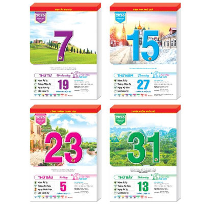 Lịch Bloc Cực Đại 2026 - Sắc Màu Thế Giới - Hạnh Phúc - Đại Việt Á DVA08 - Chữ Lộc