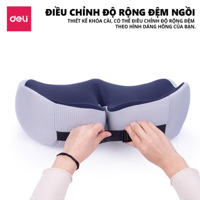 Đệm ghế ngồi văn phòng Deli thiết kế Thoáng Khí Chống Trĩ Chất Liệu Cao Su Non Giảm Ê Mỏi Điều Chỉnh Tư Thế Ngồi