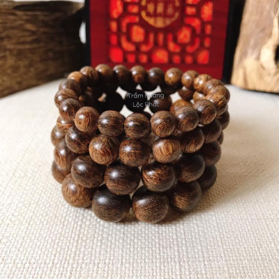 Chuỗi Hạt Trầm Hương Cao Cấp Sánh Chìm 108 hạt 6mm
