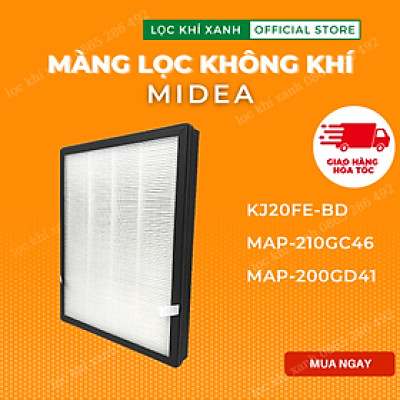 Màng lọc cho Midea KJ20FE, MAP-210GC46 , MAP-200GD41. Màng lọc không khí hepa kết hợp Carbon giá rẻ. Hàng nhập khẩu