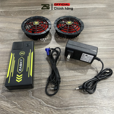 [BÁN CHẠY] Bộ Áo Điều Hoà ZASKY Nhật Bản Pin Dung Lượng 40.000mah Cao Cấp Chạy 18-20 Tiếng, Tặng Đá Khô Làm Mát, Bảo Hành 12 Tháng Lỗi 1 Đổi 1