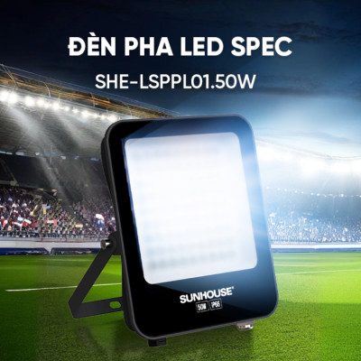 Đèn pha LED SUNHOUSE Spec SHE-LSPPL01.50W Sử dụng Chip LED ,Tuổi thọ 25.000 giờ, chuẩn IP66, chống nước