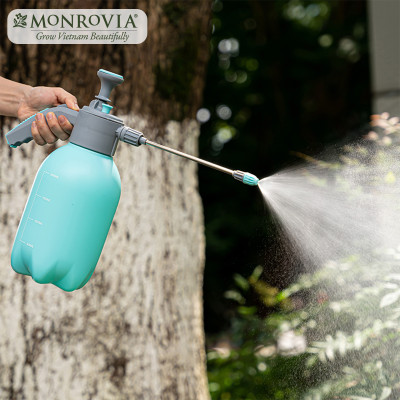 Bình xịt tưới cây MONROVIA 2 lít, phun sương tưới cây cảnh, vòi dài, tặng vòi ngắn, màu xanh, tiêu chuẩn Châu Âu