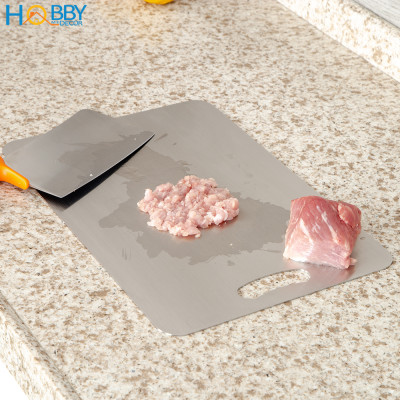 Thớt inox 304 kháng khuẩn dòng đặc ruột Hobby home decor TH 3 size tùy chọn