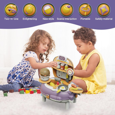 Đồ Chơi Ba Lô Nhà Bếp Gấu Xinh Xắn - Bear Magic Backpack Kitchen - Toys&Joys HY-21 (26 Chi Tiết)