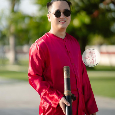 BIGSIZE BỘ BÀ BA NAM PHI BÓNG ĐỎ ĐÔ - Áo bà ba Cần Thơ