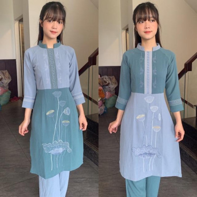 Đồ Lam Đi Chùa # Cách Tân Thêu Hạt Vải Đũi # Quần Áo Nữ # Đồ Bộ Nữ