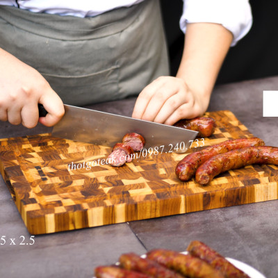 Thớt Gỗ Teak Cao Cấp - Cắt Thái, Trang Trí - 35x25x2,5cm - DC02 | HTX DAO PHÚC SEN