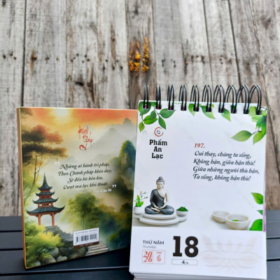 Sách Lịch Bính Ngọ 2026 - Kinh Pháp Cú - 365 Ngày sống theo lời Phật dạy