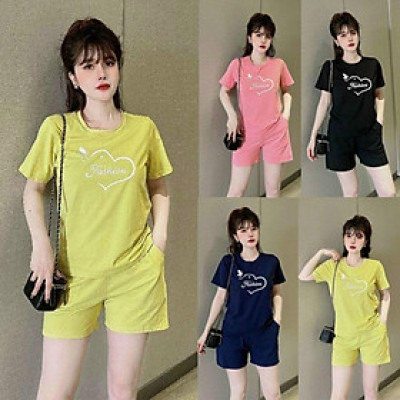 BỘ SORT CAO CẤP Sét bộ bigsize nữ thêu hình tim thun votton 100% mát mịn siêu đẹp