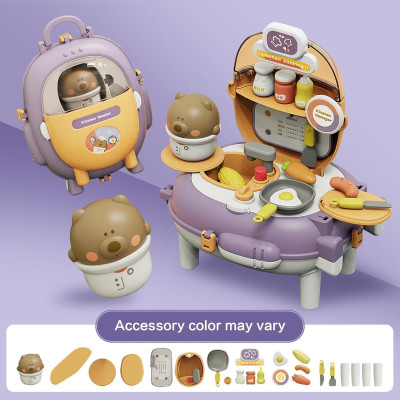 Đồ Chơi Ba Lô Nhà Bếp Gấu Xinh Xắn - Bear Magic Backpack Kitchen - Toys&Joys HY-21 (26 Chi Tiết)