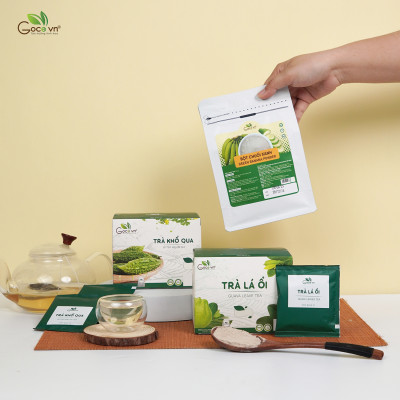 Combo Hỗ trợ đường huyết (1 hộp Trà khổ qua túi lọc 40g, 1 hộp Trà lá ổi túi lọc 40g, 1 túi Bột chuối xanh 300g)