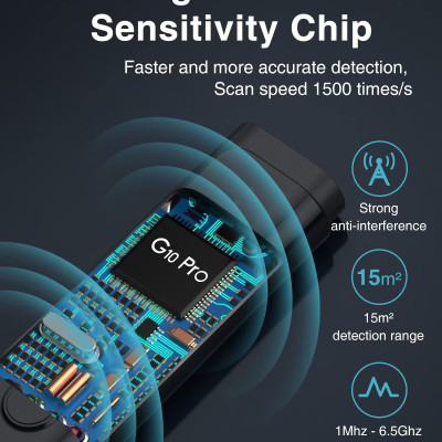 Máy Dò Phát Hiện Theo Dõi Camera, GPS, Nghe Lén, Định Vị Detector WT16 - Hàng Nhập Khẩu