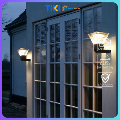 Đèn treo tường vuông kiểu dáng hiện đại năng lượng mặt trời TT35C ánh sáng trắng/vàng