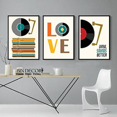 Tranh treo tường âm nhạc 24 trang trí decor phòng âm nhạc kèm đinh treo