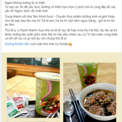 Thùng 12 bún tảo xoắn + 12 bún rau củ gạo lứt ăn liền NGON & THON eatclean giảm cân TÂM MINH FOODS