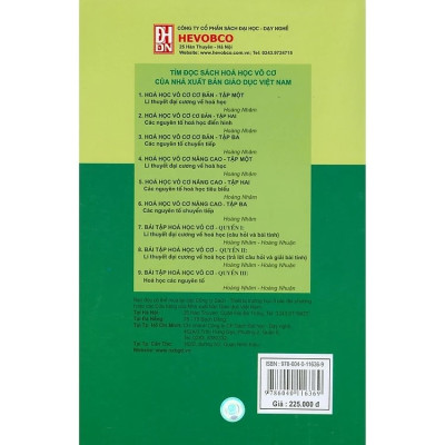 Sách - Hoá Học Vô Cơ Nâng Cao, Tập Một - Lí Thuyết Đại Cương Về Hoá Học (DN)