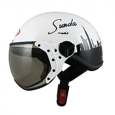Mũ bảo hiểm nửa đầu có kính Sunda 180B tem