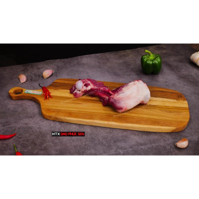 Thớt Gỗ Teak Cao Cấp - Cắt Thái, Trang Trí - 50x18x1,4cm - CNTC04 | HTX DAO PHÚC SEN