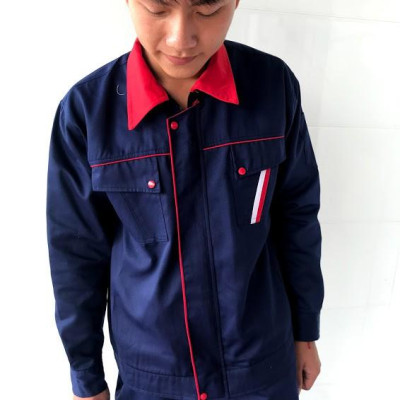 Bộ bảo hộ lao động VAT cài cúc có nẹp giấu cúc, quần túi hộp