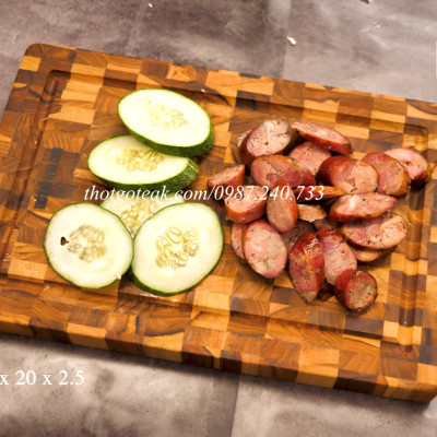 Thớt Gỗ Teak Cao Cấp - Cắt Thái, Trang Trí - 30x20x2,5cm - DC01 | HTX DAO PHÚC SEN