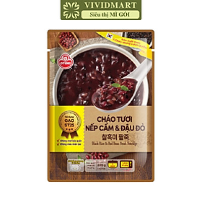 OTOKI - Cháo tươi Ottogi hương vị Nếp cẩm & đậu đỏ, Cháo tươi nếp cẩm đậu đỏ Hàn Quốc Otoki (220g/gói) 