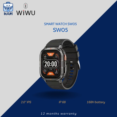 Đồng Hồ Thông Minh hàng chính hãng WiWU Wi-SW05: IP68, Bluetooth, IPS 2.0, App tùy chỉnh, nghe gọi, nhận thông báo