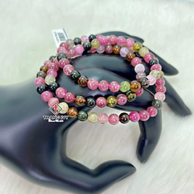Chuỗi Vòng Tay Tourmaline Đa Sắc 5.5mm Quấn 3 Vòng