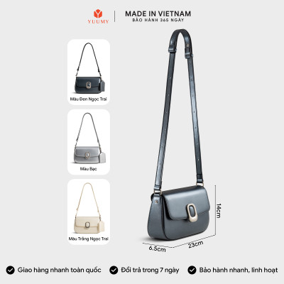 Túi Yuumy ( Thời trang nữ khóa oval kèm gương mini - Túi đeo chéo da Glossy YN312 )