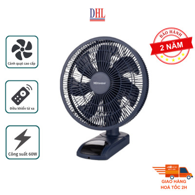 Quạt treo tường điện tử Mitomo FTT-60HE, sử dụng bạc đạn hoạt động siêu êm, công suất 60W mạnh mẽ - Hàng chính hãng