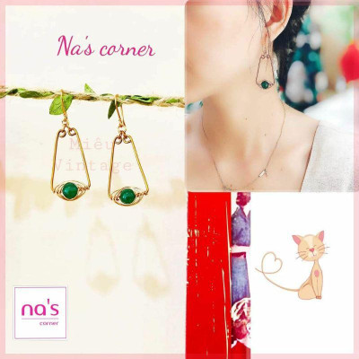 Bông tai dây đồng Handmade tinh tế độc lạ thủ công trang sức hoa tai cao cấp