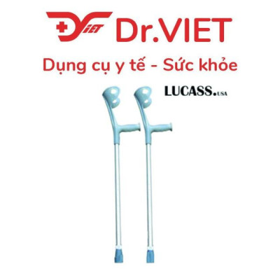 Nạng khuỷu tay hợp kim nhôm Lucass C37-1 Chiếc-Hỗ trợ phục hồi chức năng, cho người già, người đau chân,chân yếu khó đi