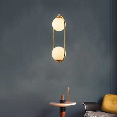 Đèn thả ZATEM chao thủy tinh địa cầu, khung mạ vàng hình Elip 2 đầu độc đáo - kèm bóng LED chuyên dụng (83).