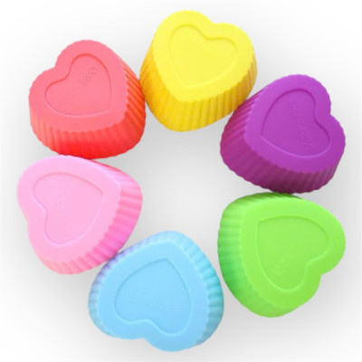 Bộ 10 khuôn silicon 3 lớp làm bánh, rau câu, bánh bông lan, bánh da lợn hình tim – Mã số 1140