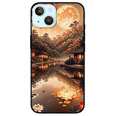 Ốp lưng cho IPhone 12 - 12 Pro - 12 Pro Max - 13 Mini - 13 - 13 Pro - 13 Pro Max - Đêm Sáng Sen Đỏ - Hàng Chính Hãng