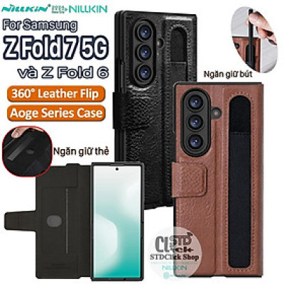 ỐP LƯNG cho SAMSUNG GALAXY Z FOLD 7 5G - Z FOLD 6 5G NILLKIN AOGE CÓ KHE GIỮ BÚT - Hàng chính hãng