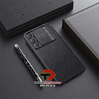 Bao da SamSung Galaxy S23 FE chính hãng Nillkin QIN có ngăn cài thẻ ATM và phần trượt bảo vệ camera sau chắc chắn - Hàng chính hãng