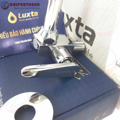 Vòi Bếp Vòi Rửa Chén Bát Lạnh Gắn Tường Inox mạ Crome LUXTA L3106T3B - Vòi âm tường thân uốn dẻo, tăng áp 2 chế độ