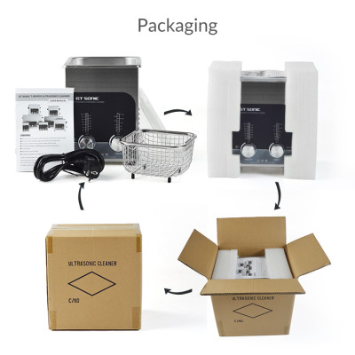 Máy rửa siêu âm GTsonic T2 – 2L, công nghệ sóng siêu âm hiện đại, làm sạch nhanh mọi vết bẩn, vết hoen ố và cặn bám trên bề mặt sản phẩm, phù hợp trang sức, mắt kính, đồng hồ, linh kiện điện tử – Hàng chính hãng