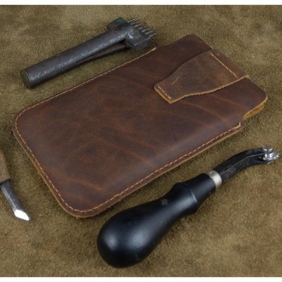 Bao Da Rút Nút Cài cho Iphone 12 pro max, 13 pro max, 14 pro max.... Da Bò Sáp