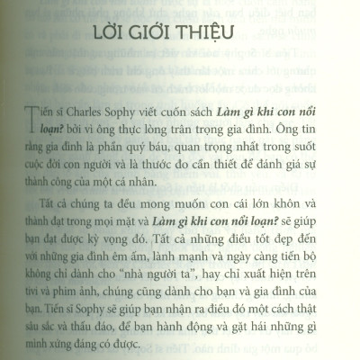 Làm Gì Khi Con Nổi Loạn? (Family Values) - Dr. Charles Sophy; Đào Thị Hương Lan dịch; TS. Lê Nguyên Phương viết lời giới thiệu