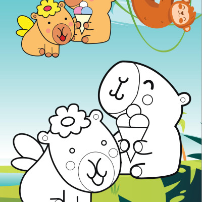 Sách - Bé Tô Màu - Dạo Chơi Cùng Capybara