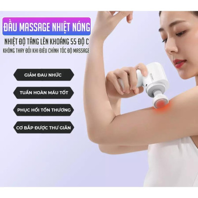 Súng massage cầm tay OKACHI JP-G3 có đầu nóng màu trắng