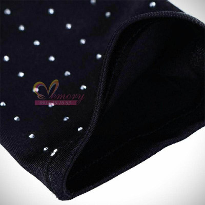 Găng tay lụa sang chảnh đính hạt sáng lấp lánh màu đen cho Cô dâu và Dạ hội, đi tiệc, sự kiện, lễ hội, chụp ảnh MS: 44365