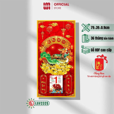 Lịch gỗ Phong thủy Tùy Hưu treo tường - 39cm x 79cm