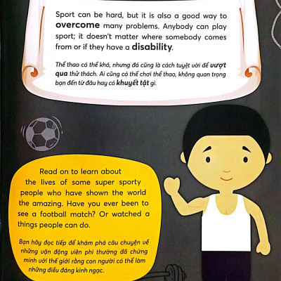 Sách song ngữ Danh nhân Thế giới – World Famous People: I Can Be Sporty– Tớ có thể trở thành vận động viên, tặng file nghe tiếng Anh