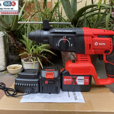 [LOẠI 1] Máy Khoan Đục Bê Tông 199V - 3 Chức Năng: Khoan, khoan búa, đục - Động Cơ Không Chổ Than 100% Lõi Đồng